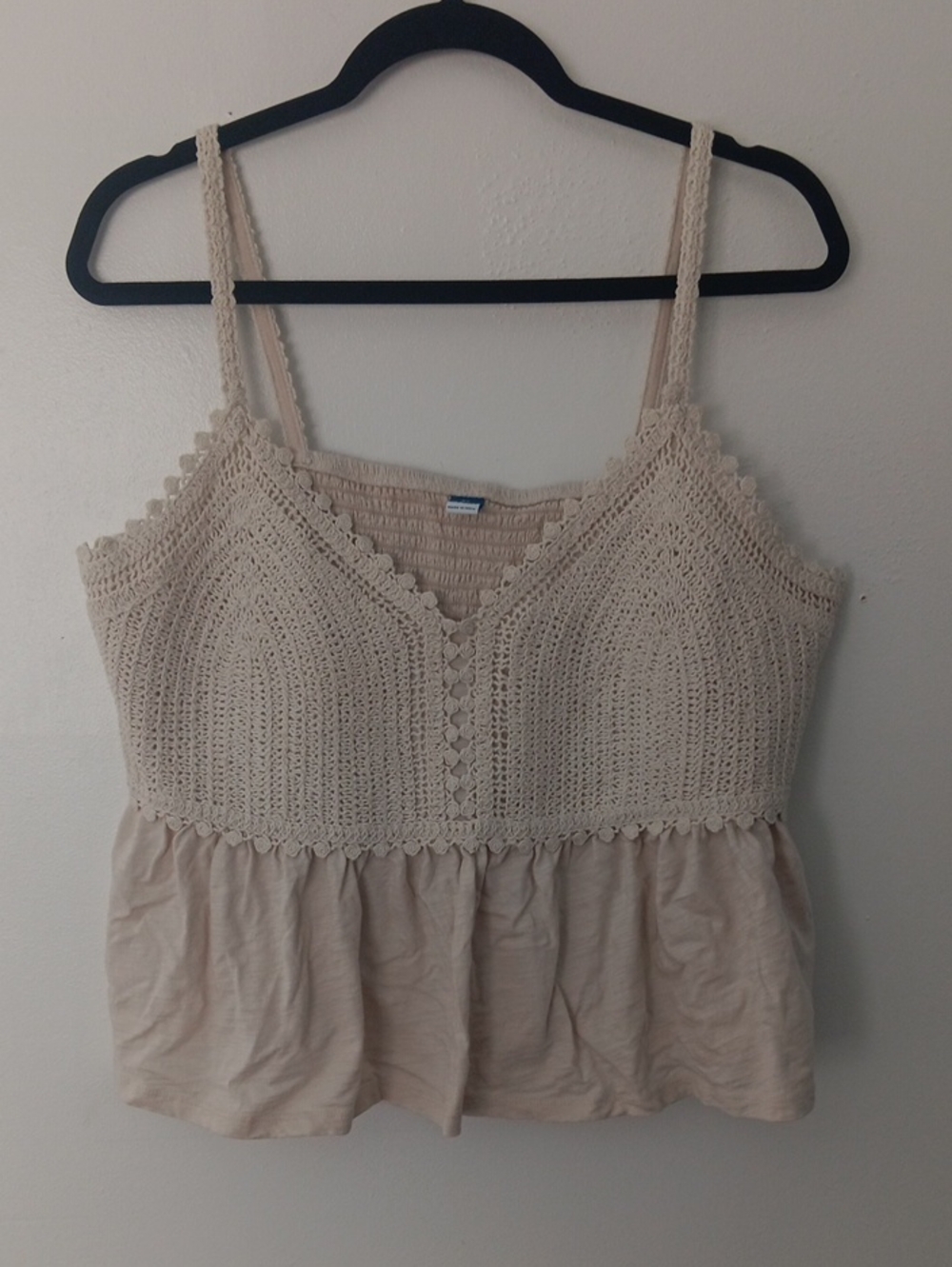 Old Navy Crochet Trim Sleeveless Peplum Tank Top #3800
